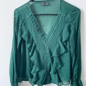 Zara Forest Green Blouse